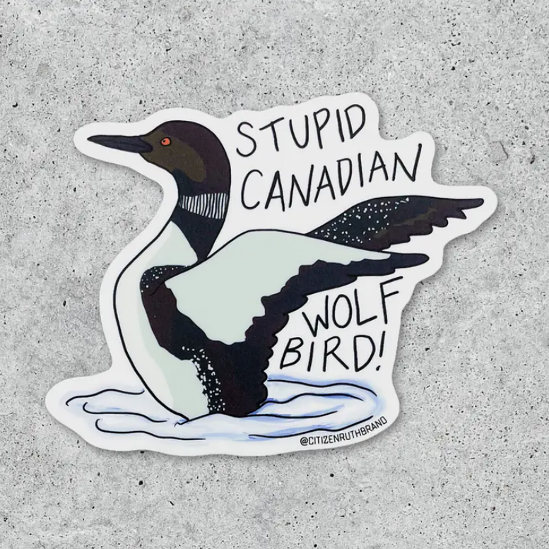 Heated Rivalry - Stupid Canadian Wolf Bird Sticker